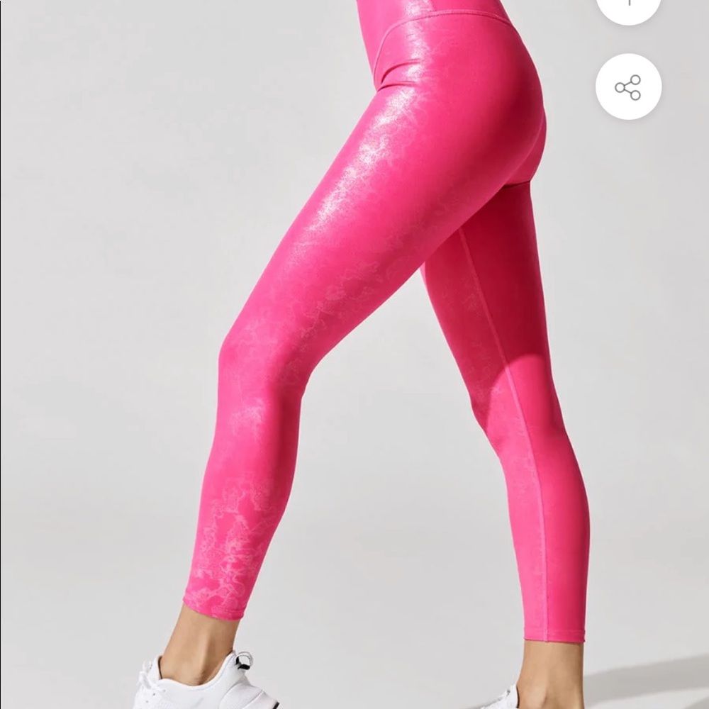 Carbon38 Galaxy Pink Sparkly 7/8 leggings size small BNWOT